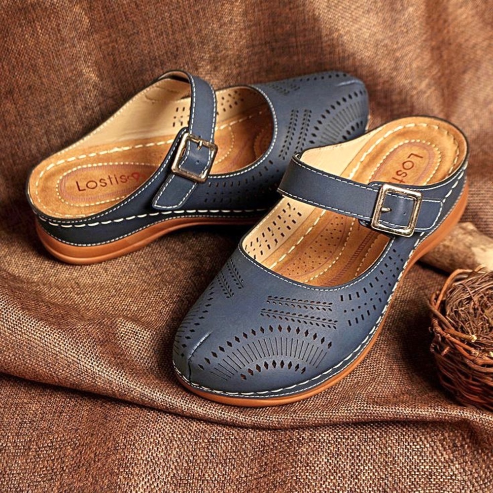 Lostisy slide on hollow out breathable shoes